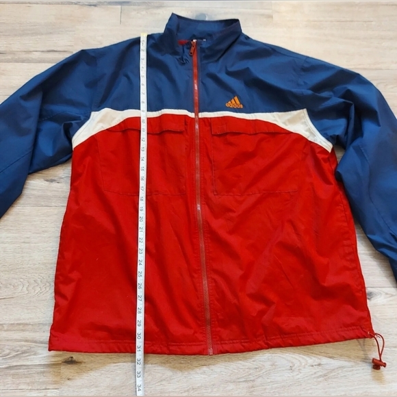 Vintage Mens Adidas Full Zip Zip-Up Track Jacket Red Blue White Size XL - Picture 2 of 6
